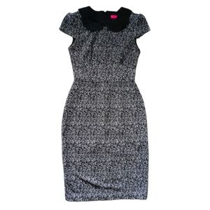 Betsey Johnson Tweed Black Lace Collar Dress